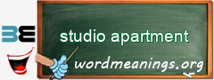 WordMeaning blackboard for studio apartment